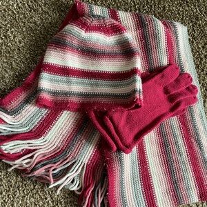 Matching Winter Set - Scarf, Hat, Gloves - OS
